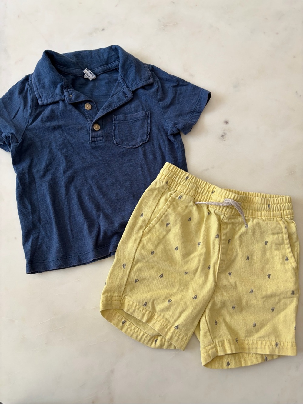 Old Navy Nautical Navy Blue Toddler Polo and Shorts